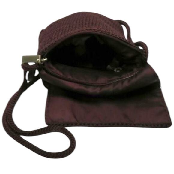 The Sak Maroon Purple Knit Mini Crochet Flap Crossbody Bag - Picture 4 of 6